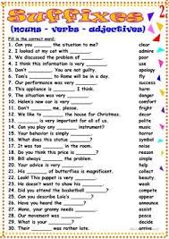 Image Result For Verb Suffix Activities Nouns And Verbs English Vocabulary Words Word Formation