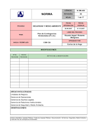 Los planes de contingencia son aplicables a todo tipo de entes o instituciones, entre ellos, las empresas. N Sm 400 Plan De Contingencias Ambientales