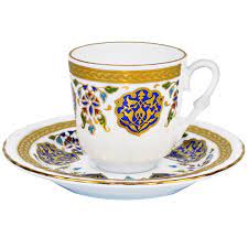 Gift set comes with glass tea cups, turkish coffee cups, saucers and glass tea spoons. Turkish Coffee Cup With Saucer Porcelain Armor