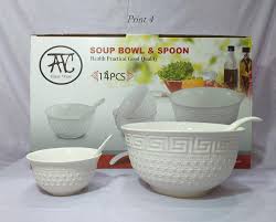 14 Pcs Ceramic Soup Set Of 1 Large Bowl & Spoon - 6 Small Bowl & Spoons:  Buy Online at Best Prices in Pakistan | Daraz.pk