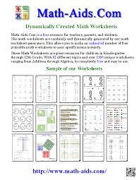 Math explained in easy language, plus puzzles, games, quizzes, videos and worksheets. Math Aids Com About Us Page Create Math Worksheets