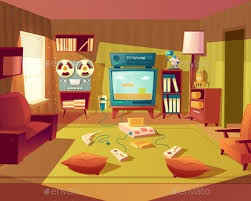 Maybe you would like to learn more about one of these? Vector Cartoon Retro Room With Video Games Cartoon Background Animation Background Anime Background