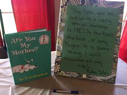 This delightfully silly children's book can provide a main dish for your baby shower. Baby Shower Station Book Signing Book Signing Party Favors Baby Shower