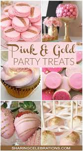 Rose Gold Birthday Themes For Women Home Pink Gold Party Gold Birthday Party Party Treats