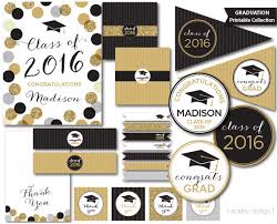 Black And Gold Graduation Decorations Ideas Graduation Party Decorations Black Gold Glitter Class Of 2016 Printable Graduation Party G Graduation Party Decor Gold Glitter Printable Graduation Decorations