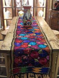 Handwoven Table Runner Mexican Table Runner Embroidered Etsy In 2020 Mexican Table Runner Embroidered Table Runner Table Runners