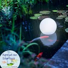 Esotec Solar Kugelleuchte Moon 30 Cm Schwimmleuchte Wasserbecken Solarkugeln Solar