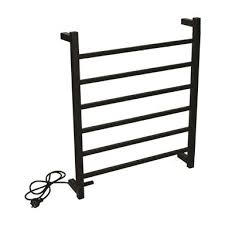 Barelli Black 6 Bar Square Heated Towel Rail Bunnings Warehouse In 2020 Heated Towel Rail Towel Rail Heated Towel