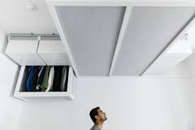 Bumblebee spaces is creating robotic apartments that double your room's usable space by storing furniture and belongings on the ceiling. Robotics Start Up Proposes Smart Motorized Ceiling Furniture Archdaily