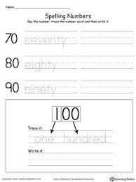 Tracing And Writing Number Words By Tens 70 100 Number Words Worksheets Writing Numbers Number Words