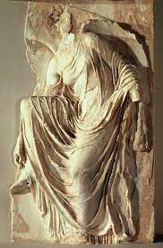 Athena Nike adjusting her sandal, c.420-420 BC (marble)