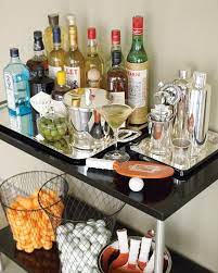53 Items Every Impressive Home Bar Should Have Alcohol Bar Bar Cart Inspiration Bar Set Up