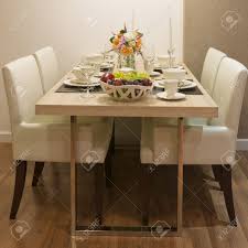 Lancer faux leather dining chair, set of 2. Side View Of Top Wood Dining Table And White Leather Chair Stock Photo Picture And Royalty Free Image Image 16025049
