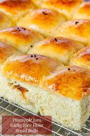 Pineapple Jam Sticky Rice Flour Bread Rolls Recipe Pineapple Jam Bread Bread Recipes Sweet
