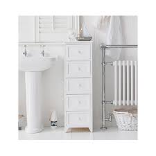 Narrow freestanding bathroom storage cabinet. Maine Narrow Tall Freestanding Bathroom Cabinet With 5 Drawers For Storage