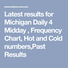 Latest Results For Michigan Daily 4 Midday Frequency Chart Hot And Cold Numbers Past Results Lottery Results Midday Daily