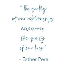 Esther Perel Quote The Quality Of Our Relationships Determines The Quality Of Our Lives Quotes Inspirationalq Jewish Quotes Words Thought Provoking Quotes