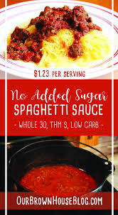 No Sugar Added Spaghetti Sauce Our Brown House Recipe Healthy Spaghetti Sauce Healthy Spaghetti Homemade Sauce