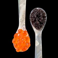 .pink salmon roe (alaskan) caviar is commonly used in high end restaurants because of the richest taste and distinctly bigger, gorgeous, succulent roe grain. Caviar Wikipedia