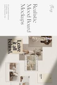 Realistic Mood Board Mockups Psd In 2020 Mood Board Instagram Post Template Mockup Template Free
