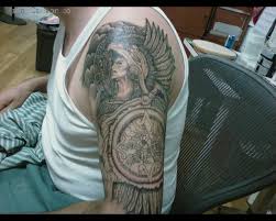 Wearing a warrior tattoo gives you a sense of pride. Half Sleeve Aztec Warrior Tattoo Design Tattoo 1280x1024 Wallpaper Teahub Io