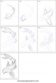 It takes time and practice to draw these fish in a desirable appearance. How To Draw A Koi Fish Printable Drawing Sheet By Drawingtutorials101 Com Koi Fish Drawing Fish Drawings Watercolor Fish