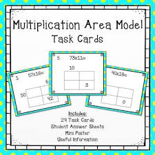 These 24 Task Cards Are Perfect For Student Practice And Engagement The Area Model In The Cards Already Has Task Cards Area Model Multiplication Teacher Help