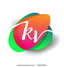 Letter Kv Logo With Colorful Splash Background Letter Combination Logo Design For Creative Industry Web Busines Energy Logo Design Energy Logo Initials Logo