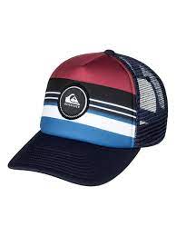 Quiksilver Striped Vee Trucker Hat In Chili Pepper Aqyha03727 Rrd0 Hats For Men Mens Accessories Hats Snapback Hats Men