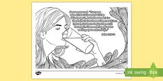 Without prayer our spirits will not understand. John 4 Verses 13 14 Mindfulness Coloring Page