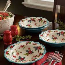 The Pioneer Woman 2019 Cheerful Rose Jolly Rosebuds 9 Low Bowls Set Of 4 New Ebay In 2021 Pioneer Woman Kitchen Christmas Dishes Pioneer Woman