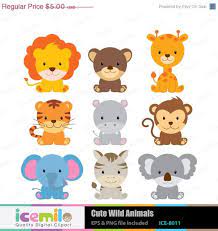 40 Off Cute Wild Animals Digital Clipart Cute Wild Animals Animal Clipart Animals Wild