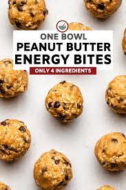 One Bowl Peanut Butter Energy Bites 4 Ingredients From My Bowl Recipe Healthy Snacks Recipes Healthy Vegan Snacks Vegan Snack Recipes