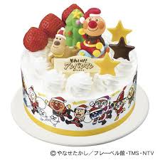 アンパンマン しっとりとしたスポンジにピーチをサンド アンパンマンたちがかわいいキャラクターケーキです キャラクターケーキ クリスマスケーキ クリスマス ケーキ かわいい