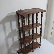 4 Tier Shelf Vintage Spindles Front And Back Etsy Vintageshelf 4tiershelf Vintageshelving Shelving Etsyfinds Etsy Antique Shelves Shelves Vintage Shelf
