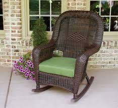 Outdoor Rocking Chair Green Cushion Patio Wicker Furniture Tortuga Sea Pines Outdoor Wicker Rocking Chairs Outdoor Rocking Chairs Wicker Patio Furniture