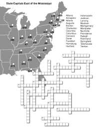 Mississippi river states states map/quiz printout. State Capitals East Of The Mississippi Map Crossword By Northeast Education