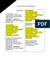 Harapan semua moga kita berjaya. Lirik Lagu Kita Punya Malaysia