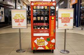 Social Media Noodle Machines The Foodbeast Dream Machine Accepts Instagram Posts As Currency Take A Selfie T Cup Noodles Vending Machine Nissin Cup Noodles