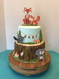 Forest Friends Baby Shower Cake Woodland Creatures Baby Shower Cake Forest Friends Baby Shower Cake Baby Shower Cakes