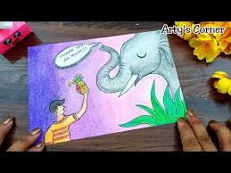 Save Animals Poster Making Competition Save Animals Drawing Kerala Elephant Attack 2020 Elephant Save Animals Poster Save Animals Drawing Elephant Poster