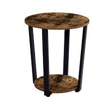 Buy metal accent tables and get the best deals at the lowest prices on ebay! Eknitey End Table Industrial Round Side Table 2 Tier Small Sofa Couch Table With Storage Rack Snack Table Wood Look Accent Table With Metal Frame For Living Room Bedroom Coffee And Small Spaces