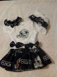 Dallas Cowboys Baby Dress Dark Blue Team Print With By Honeelou 24 00 Dallas Cowboys Baby Cowboy Baby Clothes Dallas Cowboys Outfits