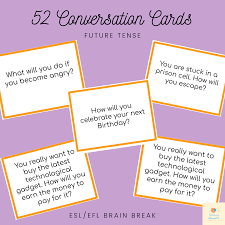 Future Tense Conversation Starters In 2020 Question Cards This Or That Questions Conversation Cards