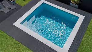 While the sizes and dimensions of pools vary, anything that's about 10 feet by 10 feet or smaller is typically considered a small pool. Emilie Mini Small Rectangular Pool Waterair Swimming Pools