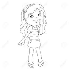 Dibujo Para Colorear Silueta De Nina De Dibujos Animados Ilustraciones Vectoriales Clip Art Vectorizado Libre De Derechos Image 58308867 Los niños poseen mucha imaginación, son muy creativos y, una de las actividades que. dibujo para colorear silueta de nina de dibujos animados