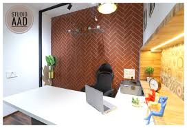 This small office cabin design has a traditional vibe to it with its elegant furniture in the form of round wooden stools that complements the wooden flooring and makes the whole interior look classy. Small Office Archives The Architects Diary