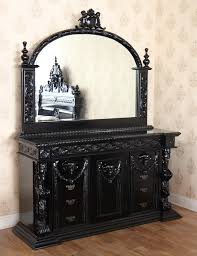 Black Gothic Ornate Hand Carved Dresser W Mirror In 2020 Hand Carved Carving Ornate