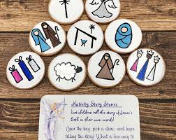 Fruit Of The Spirit Painted Stones 12 Christian Scripture Etsy The Nativity Story Story Stones A Christmas Story