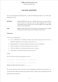 3specify the names, addresses, contact information, and participation of the owner and the renter. Car Lease Contract Between Friends Templates At Allbusinesstemplates Com